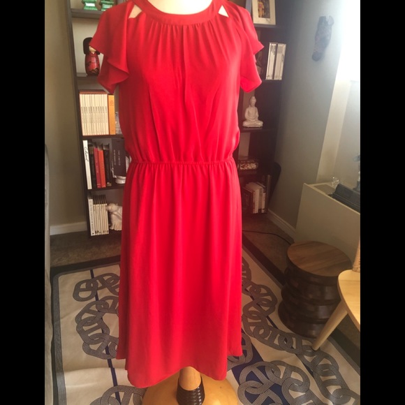 The Limited Red Flutter Sleeve Dress NWT - Picture 1 of 4